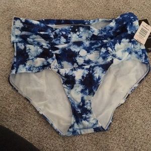 Torrid blue tie dye bathing suit bottom